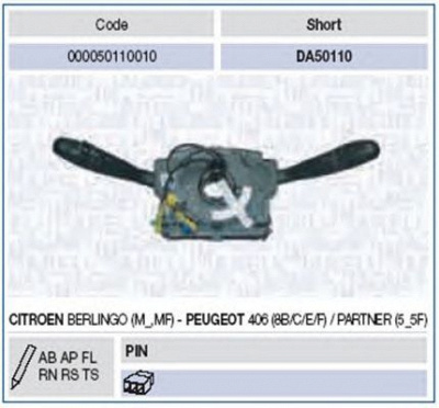 MAGNETI MARELLI 000050110010 -  Выключатель на колонке рулевого управления